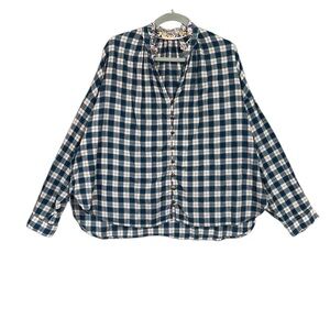 Pilcro The Tavi Buttondown In Peach Plaid